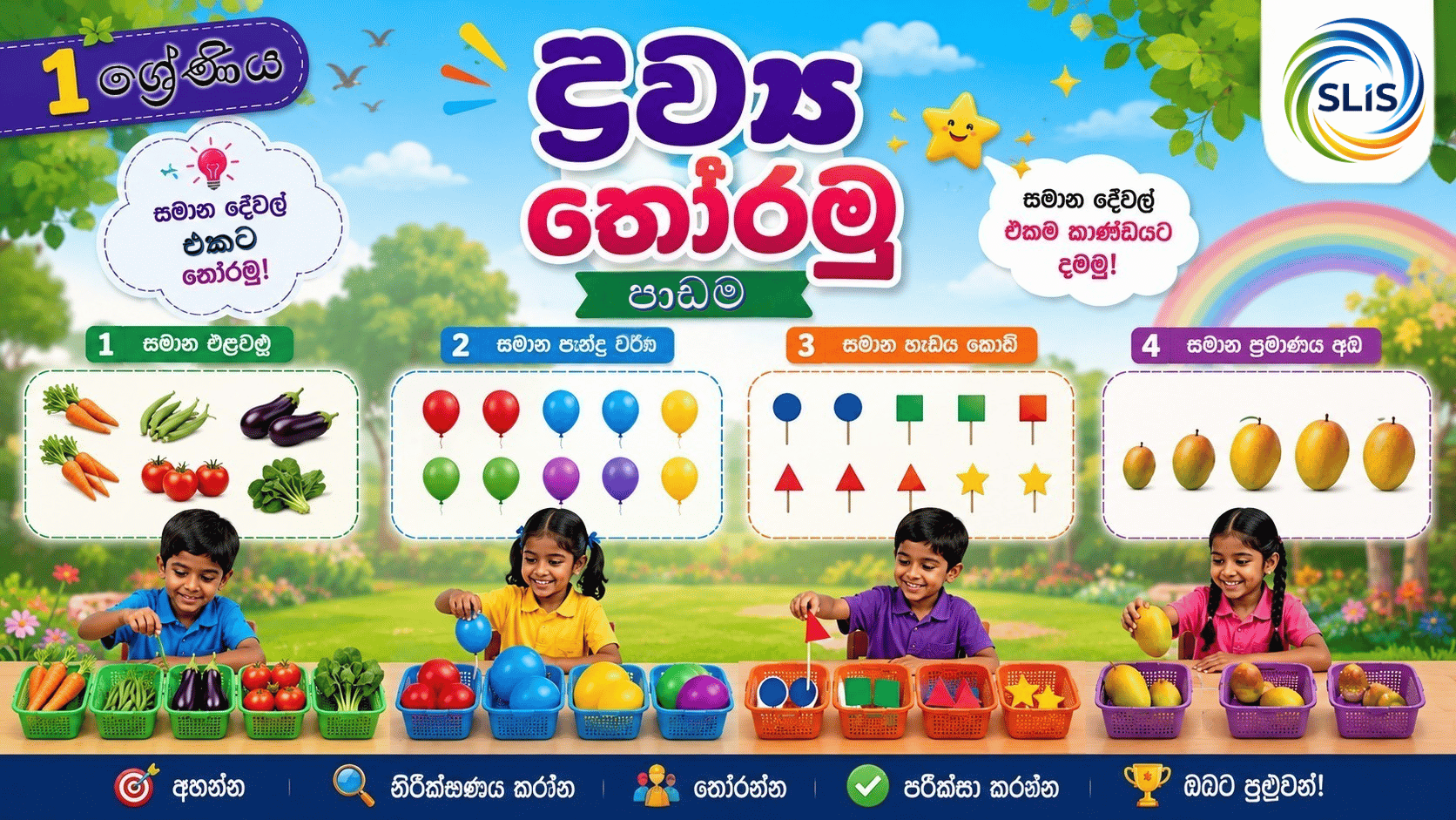 ද්‍රව්‍ය තෝරමු • Select the objects