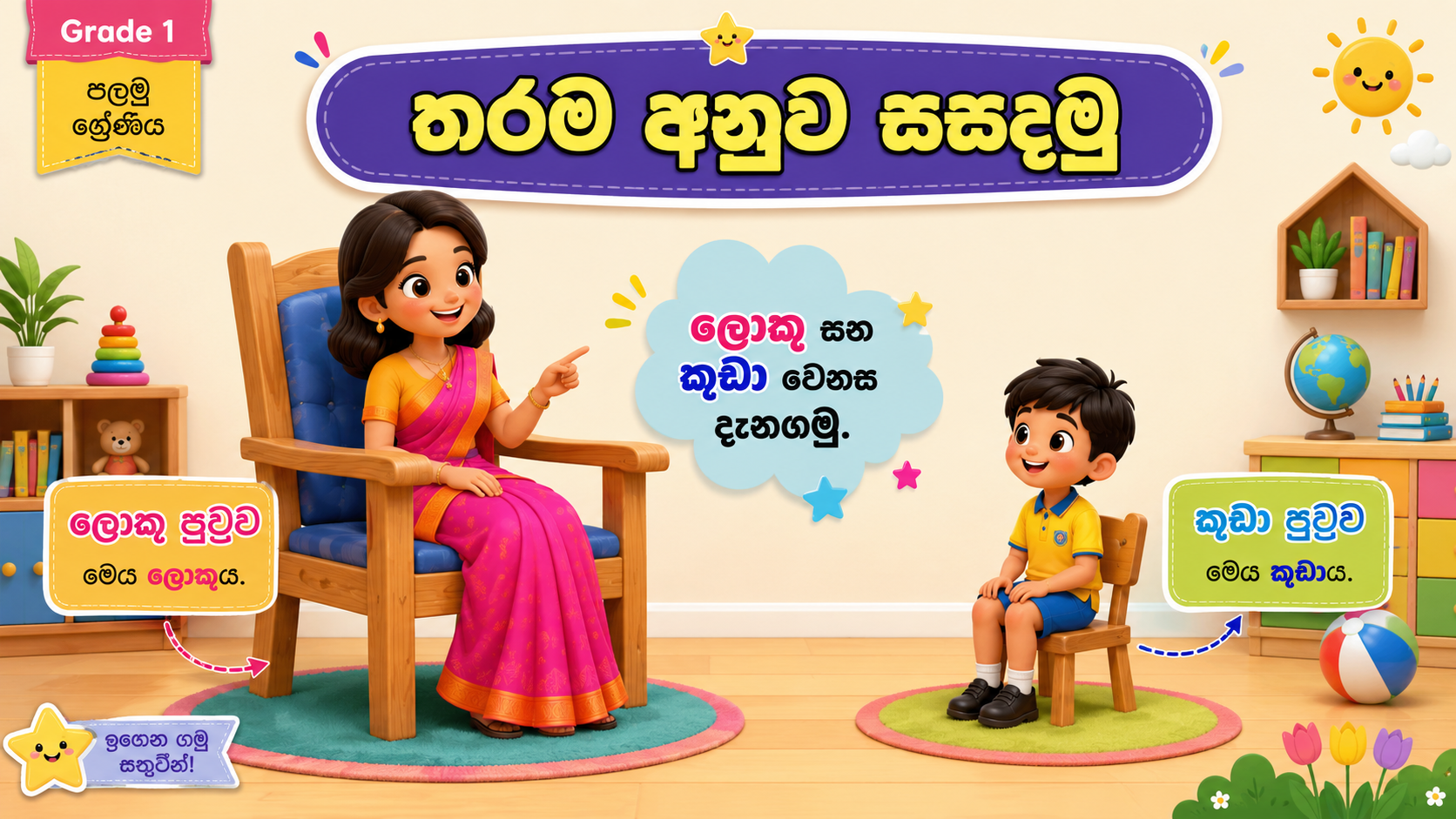 තරම අනුව සසඳමු • Compare by size